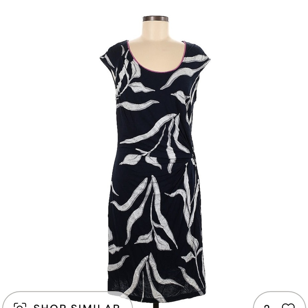 NIC+ZOE Navy leaf dress